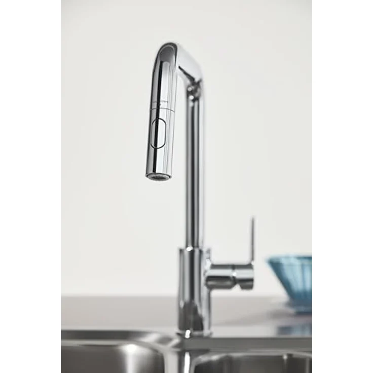 Grohe Start Einhand-Spültischbatterie herausziehbar, Küchenarmatur mit 360° schwenkbarem Gussauslauf und integrierter Temperaturbegrenzer, Chrom – Bild 5