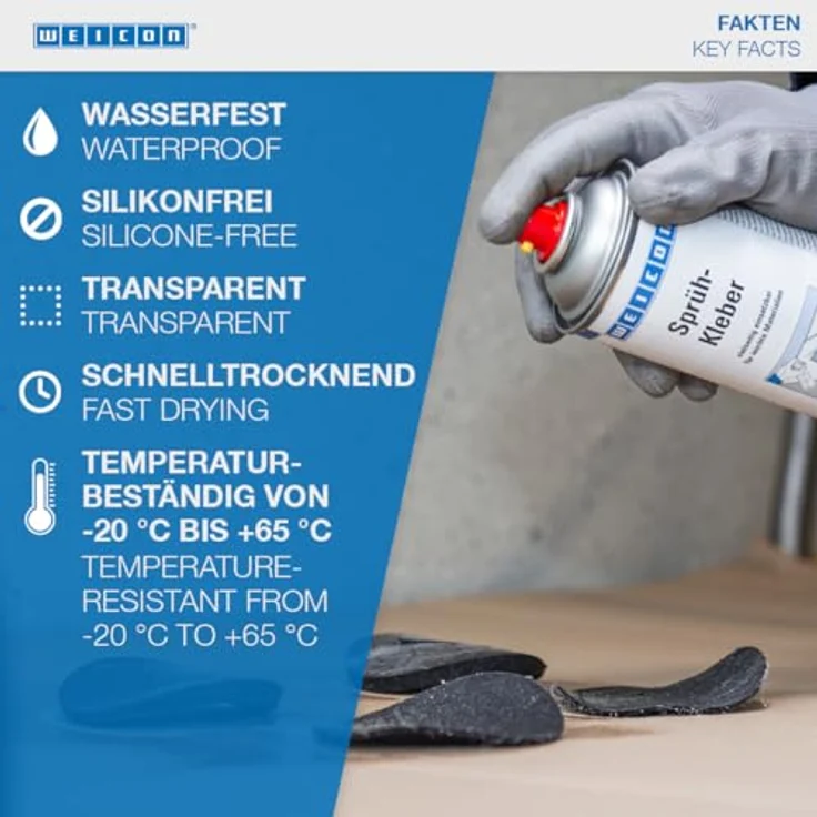 WEICON Sprühkleber, Universalkleber für leichte Materialien, Transparent, 500 ml - Preisvergleich – Bild 5