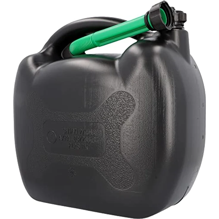 cartrend Benzinkanister, Kraftstoffkanister für Treibstoff aller Art, mit UN Zulassung, inklusive Ausgießer 20L Kunststoff schwarz, 11265 – Bild 1