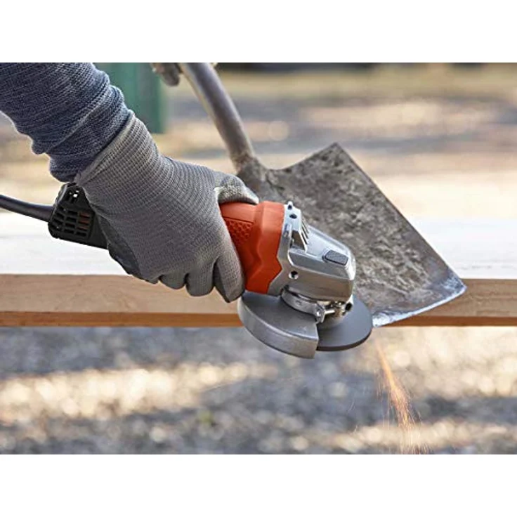 Black+Decker Winkelschleifer BEG110 (750 Watt, 115 mm, Scheiben-Ã¸, mit 3-Positionen-Zusatzhandgriff, Sanftanlauf, für alle Standard-Trenn, Schleif-und Schrupparbeiten, inkl. Zubehör) – Bild 4