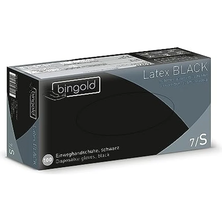 Einmalhandschuhe Latex BLACK puderfrei 100-er Pack – Bild 2