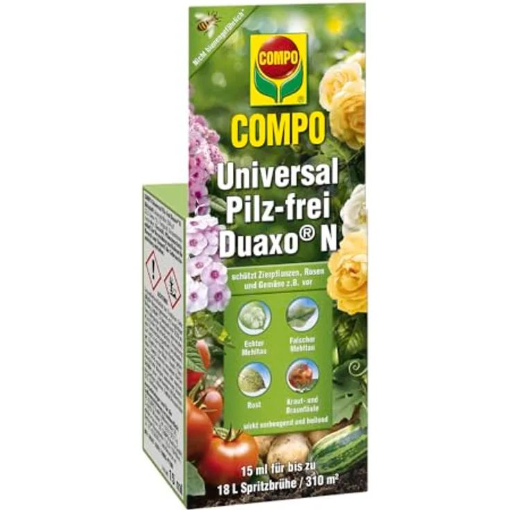 Compo Universal Pilz-frei Duaxo, Fungizid-Konzentrat gegen Mehltau, Rost und Braunfäule, 15 ml für 300 m²