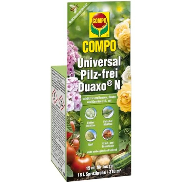 Compo Universal Pilz-frei Duaxo, Fungizid-Konzentrat gegen Mehltau, Rost und Braunfäule, 15 ml für 300 m²