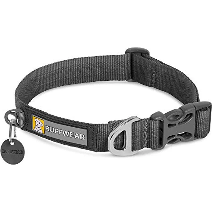 RUFFWEAR Front Range Hundehalsband, Robustes Tubelok-Gewebe, Aluminium-Leinenbefestigung & Schnalle, Helles, Stilvolles & Langlebiges Halsband für den Alltag, Twilight Gray (Größe S, 28-36cm) – Bild 1