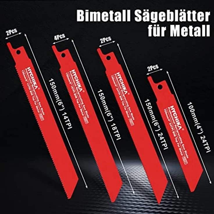 Säbelsägeblätter Set, HYCHIKA 32PCS Sägeblätter Säbelsäge Holz, zum Schneiden von Metall und Holz mit Organizer Koffer – Bild 3