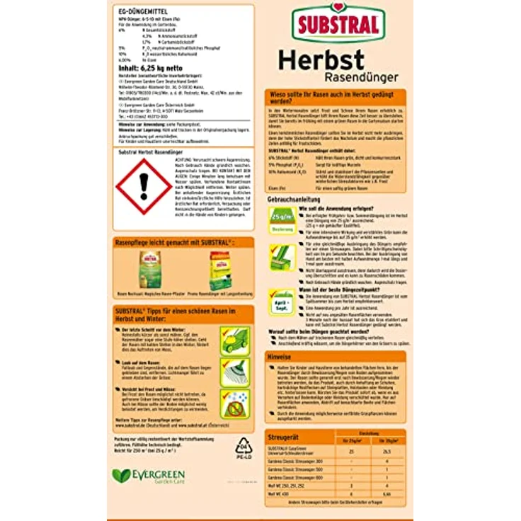 Substral Herbst Rasendünger 6,25 kg – Bild 2