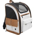 Nobby Tiertransporttasche Rucksack Tomek hellgrau für Katzen mit 6 Utensilienfächern