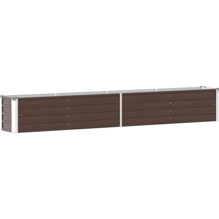 vidaXL Garten-Hochbeet Verzinkter Stahl 320×40×45 cm Braun – Bild 3