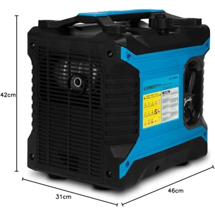 EBERTH GG1-IS2000, 2000 Watt Inverter Stromerzeuger mit 2x 230V und 2x USB, leise und mobil – Bild 9