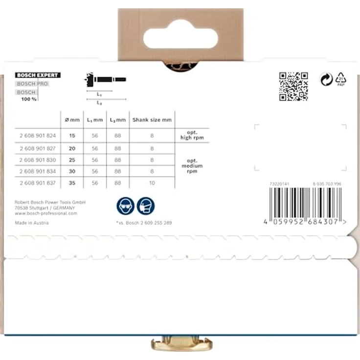 Bosch Accessories Forstnerbohrer-Set 2608901843, Mehrzweckbohrer für Holz mit gewelltem Schneidrand für saubere, ausrissfreie Bohrungen – Bild 5