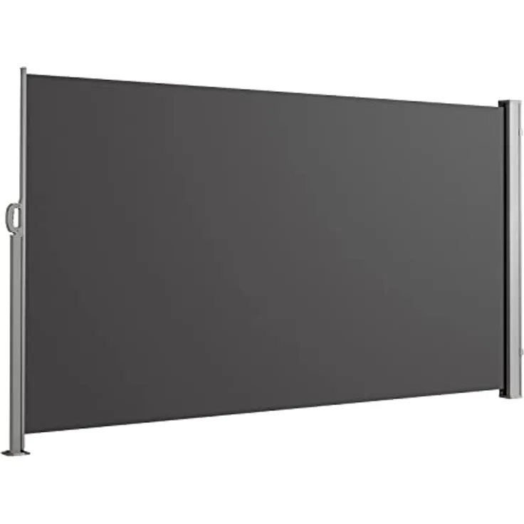 SVITA Seitenmarkise ausziehbar Sichtschutz Balkonmarkise Sichtschutz Sonnenschutz UV50+Terrasse 450x180 Dunkelgrau