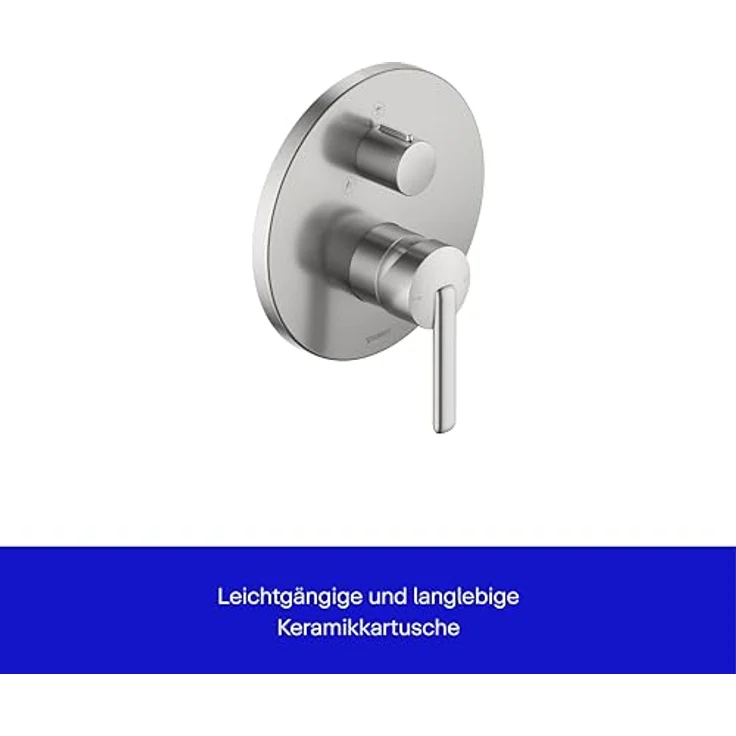 Duravit Balcoon Duscharmatur Unterputz für 2 Verbraucher, Einhebel-Brausemischer mit Keramikmischsystem, Edelstahl Gebürstet – Bild 2
