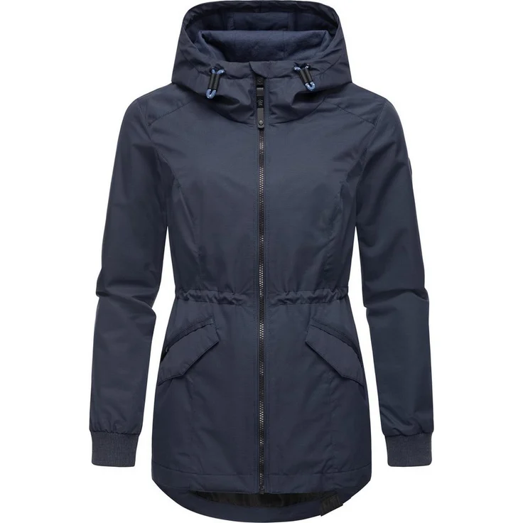 Ragwear Outdoorjacke Dowey Tech wasserdicht mit großer Kapuze, Damen Übergangsjacke, schwarz – Bild 1