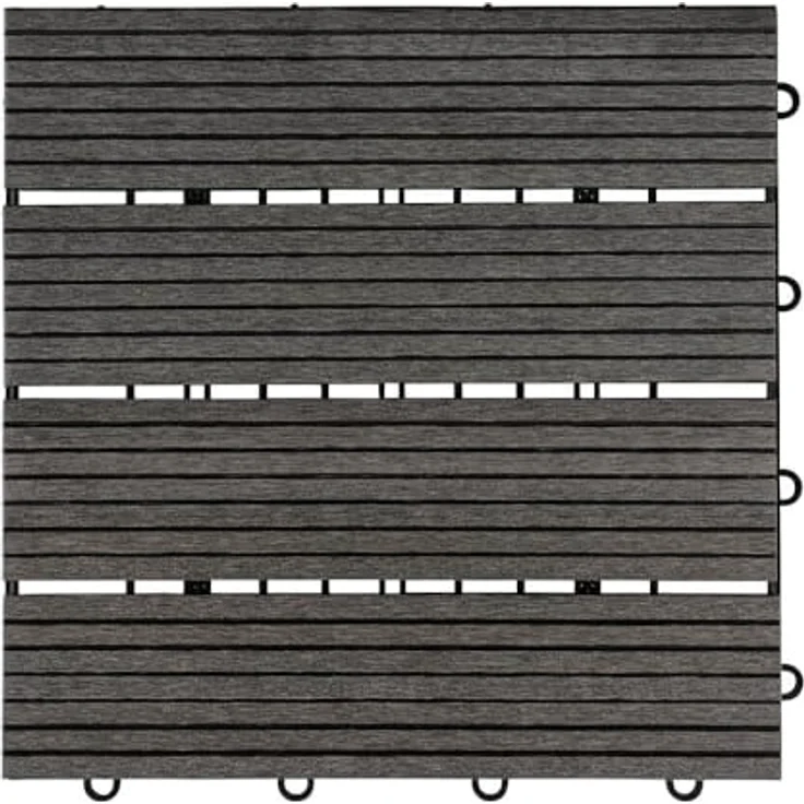 HOME DELUXE WPC Holzfliesen - Alle Varianten Anthrazit, 6 qm – Bild 1