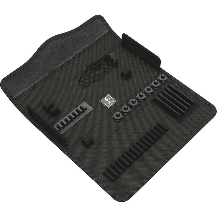 Wera 9463 Textile Box KK H 1, Werkzeugkoffer mit 41 Fächern, schwarz, 302 mm x 120 mm x 50 mm, leicht und robust