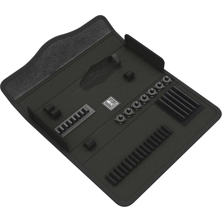 Wera 9463 Textile Box KK H 1, Werkzeugkoffer mit 41 Fächern, schwarz, 302 mm x 120 mm x 50 mm, leicht und robust