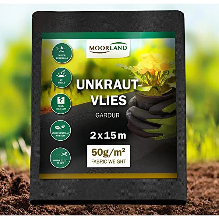 Moorland Unkrautvlies Gardur Schwarz 200cm, 1500 – Bild 2