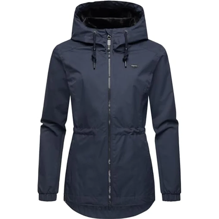 Ragwear Danka, Damen Übergangsjacke, wasserfest mit gefütterter Kapuze, blau, Größe M – Bild 4