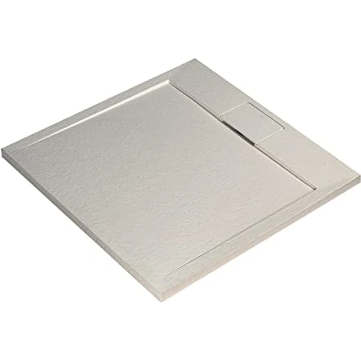 Ideal Standard Ultra Flat S i.life Duschwanne, quadratisch, 80 x 80 cm, Kunstharz, mattes Finish, sandfarben, mit verstecktem Ablauf – Bild 1