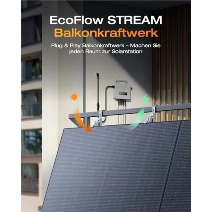 EF ECOFLOW EcoFlow Stream Mikro-Wechselrichter 800W, Intelligenter WLAN PV-Wechselrichter für 2 Solarpanele, IP67 wasserdicht, integrierter MPPT, App-Steuerung, 0% VAT – Bild 2