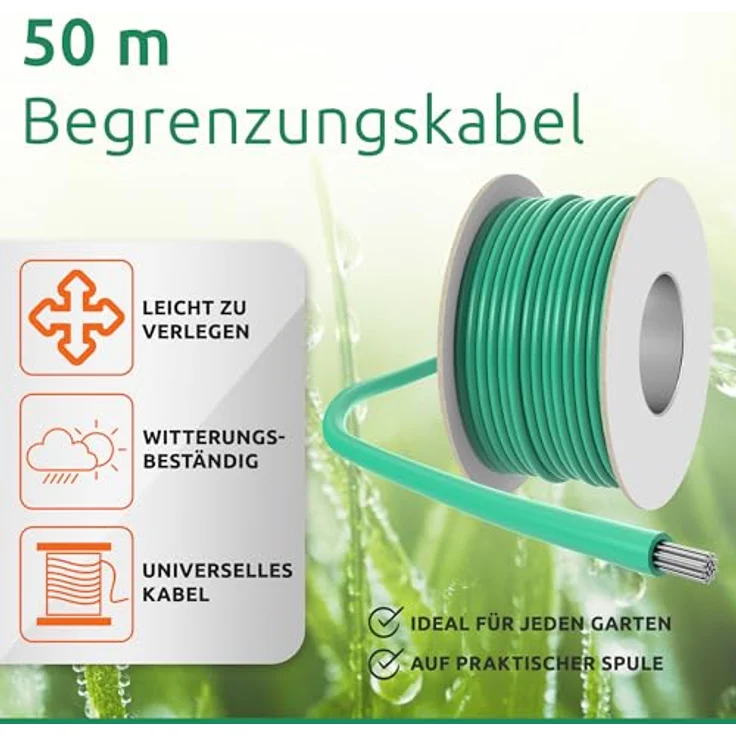 EN Begrenzungskabel kompatibel mit allen gängigen Mährobotern 50m Länge, Begrenzung der Mähf – Bild 2