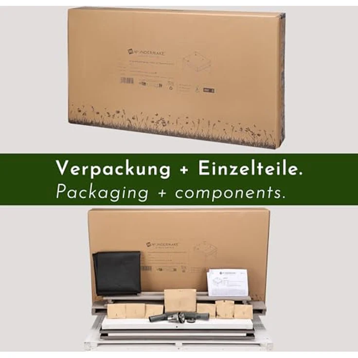WONDERMAKE Mähroboter-Garage XL mit Wasserablauf und Pflanzkasten, Holz grau anthrazit, BxTxH: 78,5x96x57 cm, für die meisten Mähroboter – Bild 9
