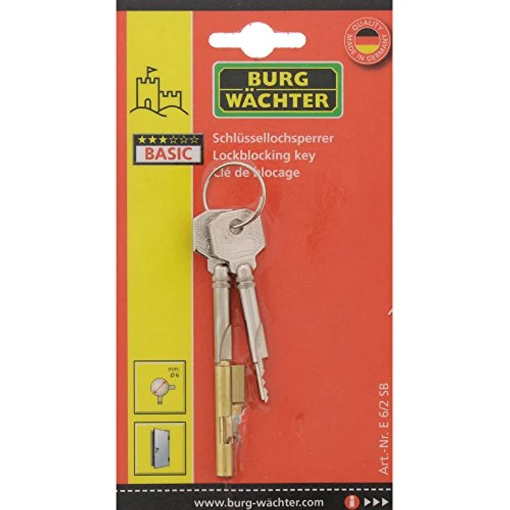 BURG-WÄCHTER E 6-2 SB Schlüssellochsperrer für Einsteckschlösser Zimmertürsicherung, 6 mm – Bild 6