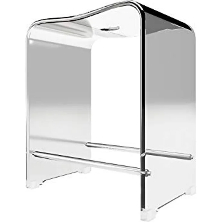 Schulte Duschsitz Acryl Transparent D182299, ergonomischer Duschhocker 469 x 393 x 275 mm, rutschfest und wasserresistent, Tragfähigkeit bis 130 kg