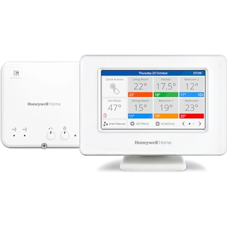 Honeywell Home Evohome, Smart Wi-Fi Zentrales Bediengerät mit Touchscreen-Farbdisplay, individuell steuerbar für bis zu 12 Zonen