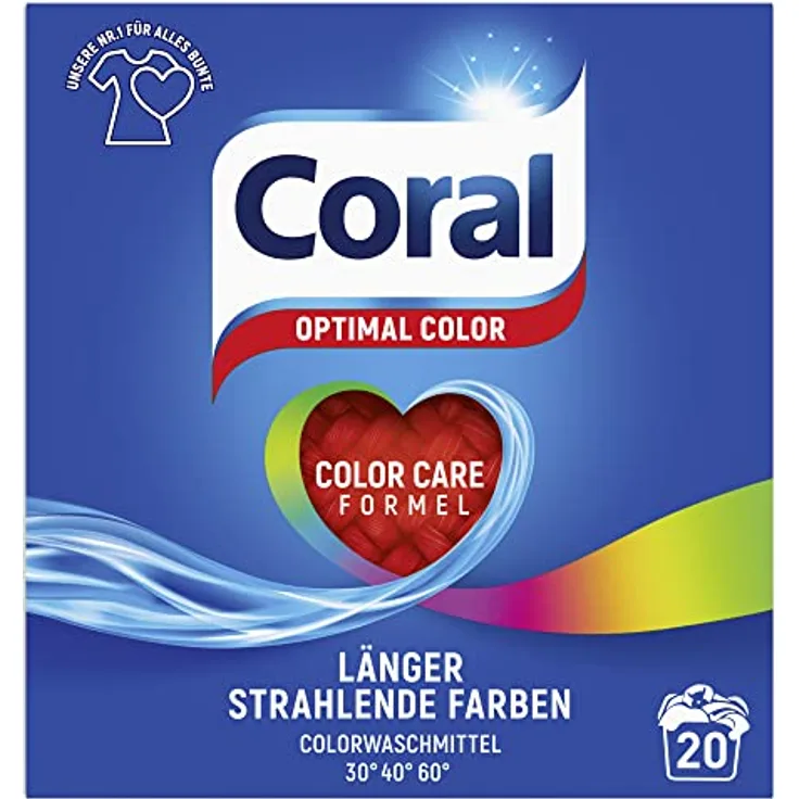 Coral Waschmittel Optimal Color effektives Colorwaschmittel für länger strahlende Farben 1400 g 1 Stück