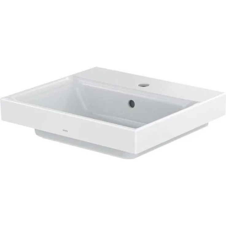 TOTO CS Waschtisch, Waschbecken mit Halbsäule und Überlauf, eckig 167x500x450mm, weiß