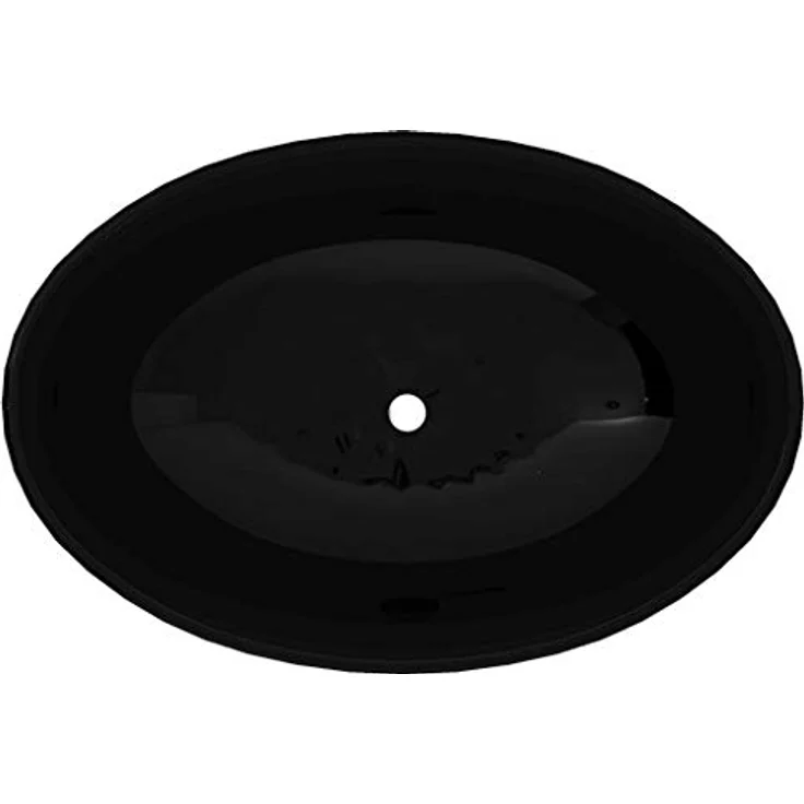 vidaXL Keramik Waschtisch Waschbecken Oval schwarz 40 x 33 cm – Bild 4