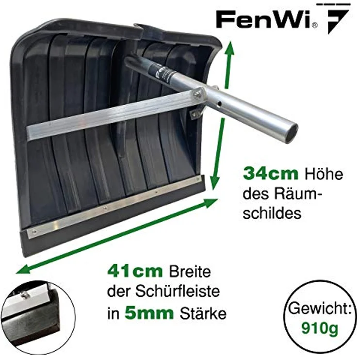 FenWi Schneeräumer für Teleskopstange I Schneeschaufel mit Gummileiste I Photovoltaik Dachräumer, stabil und langlebig, ideal zur Schnee-Entfernung – Bild 4
