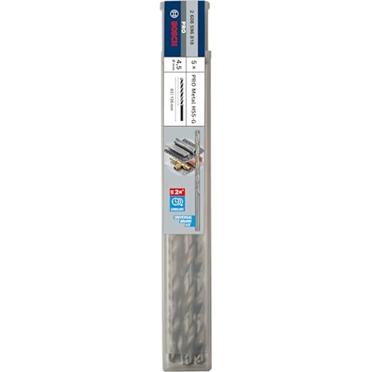 Bosch Professional Metallbohrer HSS-G geschliffen mit langer Arbeitslänge (5 Stück, Ø 4,5 mm) - Preisvergleich – Bild 2