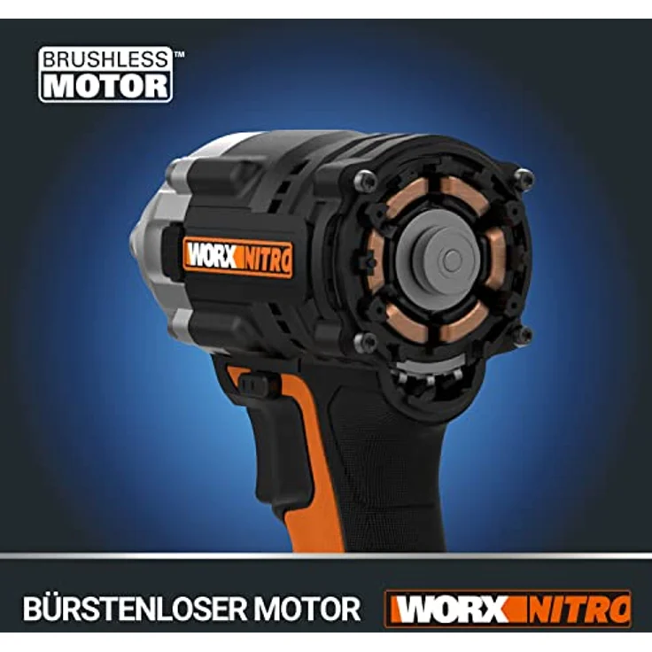 WORX WX272.9 NITRO Bürstenloser Akku Schlagschrauber 20V - 300Nm, Mit Variablem 3-Gang-Getriebe Und LED-Licht - Ideal Für Diverse Schraubarbeiten â€“ Ohne Akku Und Ladegerät – Bild 4