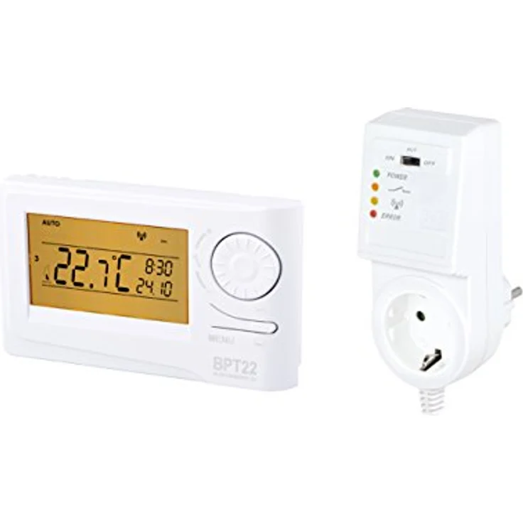 Elektrobock Funk Raumthermostat BPT22, Programmierbar mit großem Display und Kodeselbstlernsystem