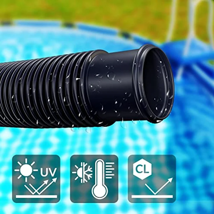 Monzana Schwimmbadschlauch flexibel formstabil UV-Beständig Muffen Schwimmbadschlauch Pumpenschlauch Wasserschlauch Saugschlauch – Bild 7