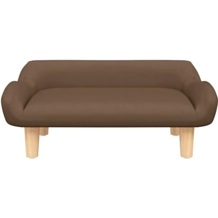 vidaXL Hundekorb Hundebett Braun 70x40x24 cm Stoff Körbchen Hundesofa mit massivem Kiefernholzrahmen – Bild 3