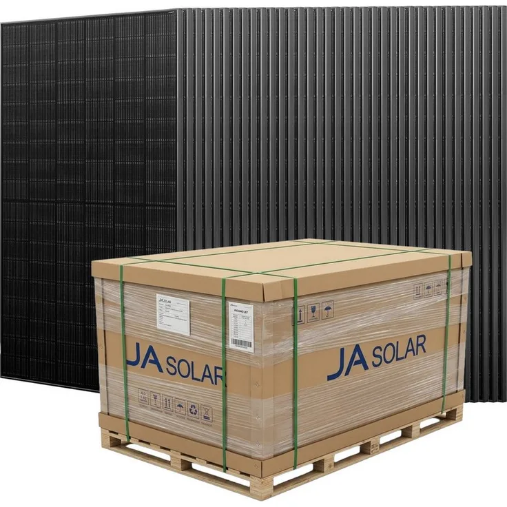 JA SOLAR JAM60D41-500/LB, Bifaziales Solarmodul 500W, 22.6% Effizienz, vollschwarz, Monokristallin, IP68