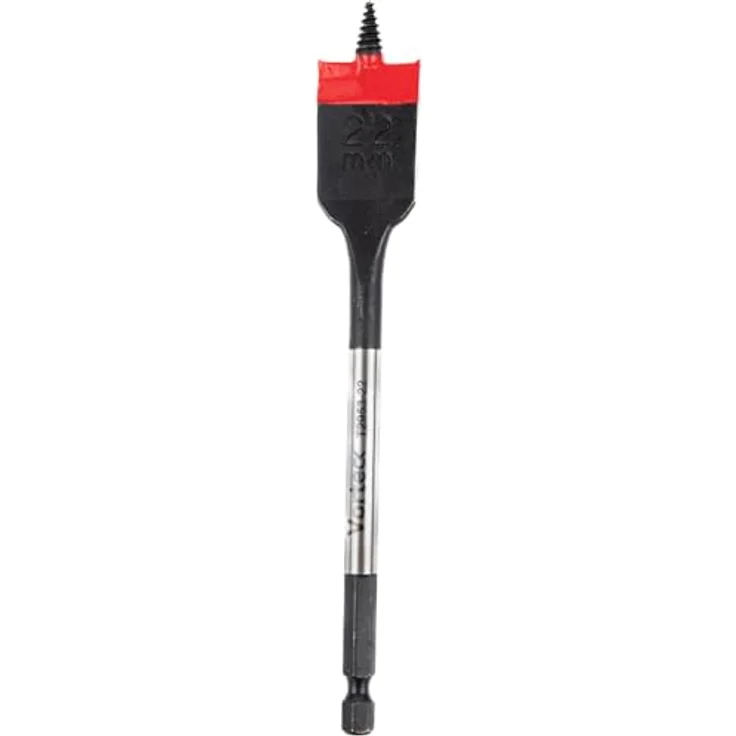 C.K Tools Vorteck Flachfräsbohrer 22 mm x 152 mm, Selbstziehende Gewindespitze, 1/4 Zoll Hex Quick Lock Schaft, Carbonstahl, für Holz, Kunststoff und Verbundstoffe – Bild 1