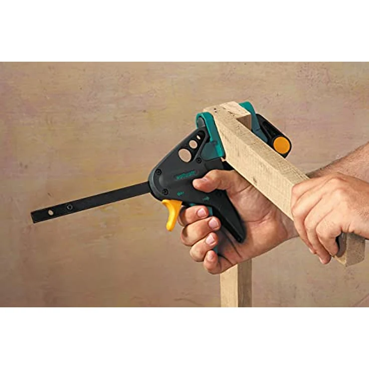 wolfcraft EHZ 65-300 mm Einhandzwinge PRO 3457000 | Kraftvolle Zwinge für professionelle Arbeiten zum Spannen von Werkstücken mit nur einer Hand | Spannkraft: 90 kg - Spannweite: 300 mm – Bild 4