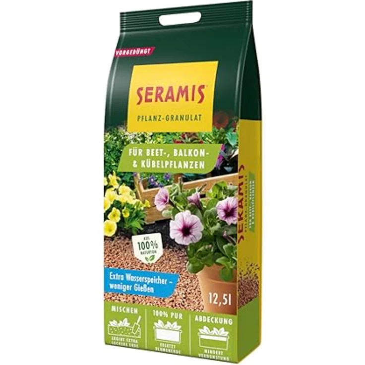 SERAMIS Pflanz-Granulat für Beet-, Balkon- & Kübelpflanzen, 12,5 Liter – Bild 2