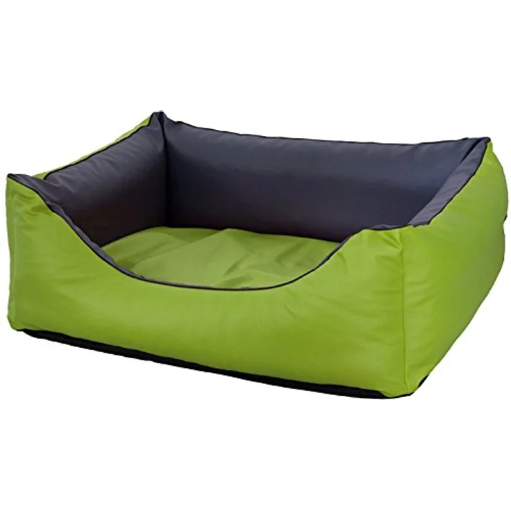 CopcoPet Rocco Orthopädisches Visco Hundebett Hundesofa Wendebett Kunstleder S 70x55cm Grün Grau, wasserabweisend und hygienisch – Bild 1