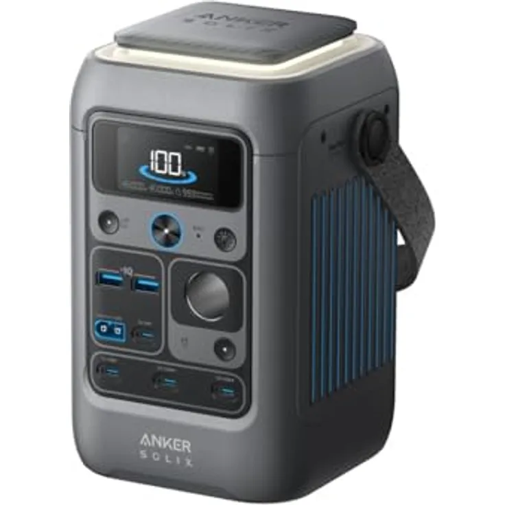 Anker Solix C300 DC, Power Station mit 288 Wh, 300W Leistung, 7 Anschlüssen, 100W Solareingang, 3 kg