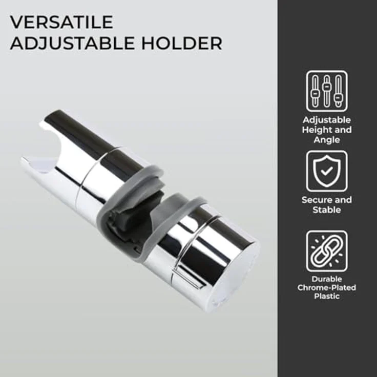 H&S Brausehalter Verstellbare Handbrause Halterung für alle Duschköpfe, Universal Duschkopfhalterung, in Mattschwarz – Bild 4