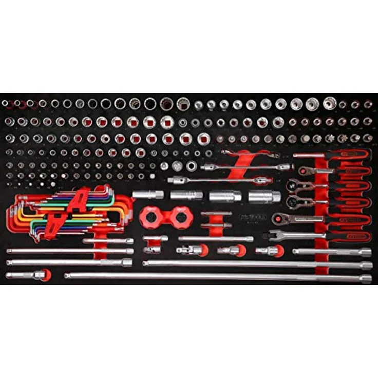 KS Tools 813.0183, 1/4'' + 3/8'' Steckschlüssel-Satz in Schaumstoffeinlage, 183-tlg, Premium-Werkzeuge – Bild 1