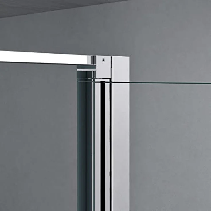 Mai & Mai Ravenna66UK Duschkabine U-Form, Duschabtrennung 80x90 cm, Aluminiumrahmen, ESG-Sicherheitsglas Klarglas, doppelte Drehtüren, Höhe 195 cm – Bild 3