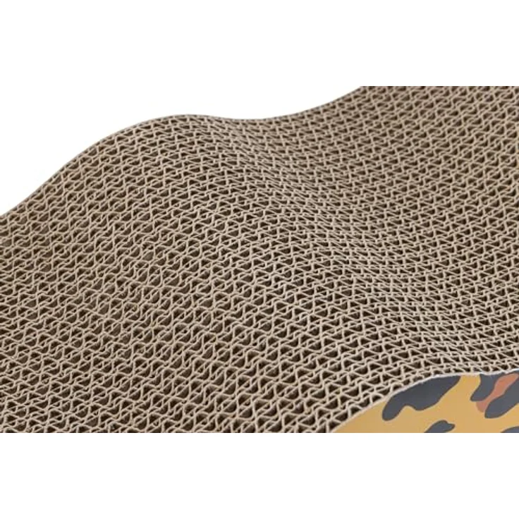 Karlie Karton Kratzbrett Leopard 40 x 19 x 4 cm, Umweltfreundliches Kratzbrett aus recyceltem Karton, inkl. Catnip in Tütchen – Bild 5