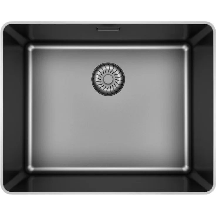 Caressi CAPPSR50R20GM Spüle, Flächenbündig, Edelstahl in Gun Metal (PVD), inklusive Korbventil-Set