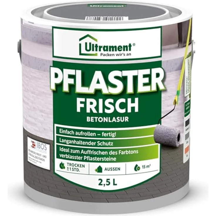 Ultrament Pflaster Frisch 5 L Grau, Betonlasur für Pflastersteine & Gehwegplatten, UV- und witterungsbeständig, Farbtonauffrischer – Bild 1